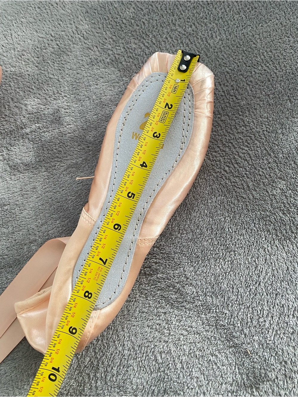 Wendywu Pink Satin Pointe Ballet Shoes Size 10 - Picture 7 of 16
